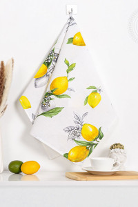 Полотенце кухонное рогожка "Лимоны"