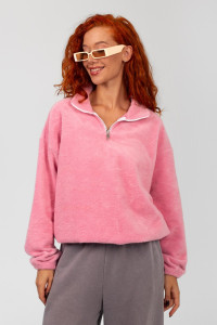 Толстовка женская ФТ-30 "Тедди" футер 3-х нитка начёс пенье (р-ры: XS-L) розовый