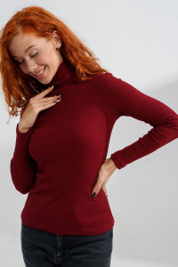 Водолазка женская №14439/6 кашкорсе (р-ры: 42-56) бордовый