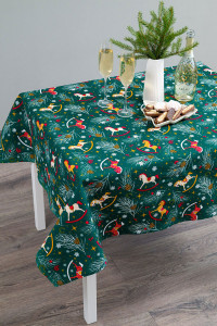 Скатерть рогожка "Лошадки"