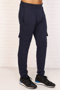 Брюки мужские №4632 футер с лайкрой 2-х нитка (последний размер) синий 52