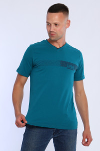 Футболка мужская №86095 кулирка (последний размер) бирюзовый 56