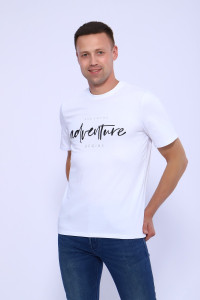 Футболка мужская №55091 кулирка (последний размер) белый 52,60