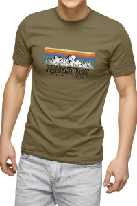 Футболка мужская "Print016" кулирка (последний размер) хаки 48