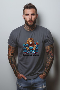 Футболка мужская "Print005" кулирка (последний размер) серый 56