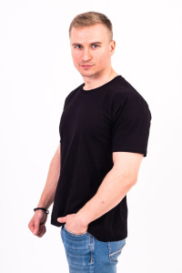 Футболка мужская №5445 кулирка (последний размер) черный 56