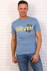 Футболка мужская №5984 кулирка (последний размер) светло-голубой 48