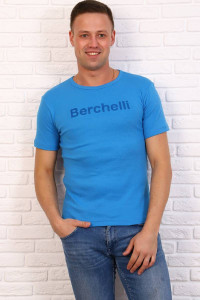 Футболка мужская №5981 кулирка (последний размер) голубой 46