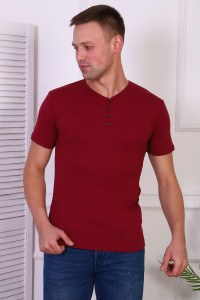 Футболка мужская №6044 рибана (последний размер) бордо 48