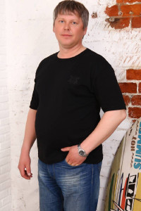 Футболка мужская №5985 рибана (последний размер) черный 60