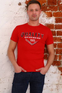 Футболка мужская №5979 рибана (последний размер) красный 50