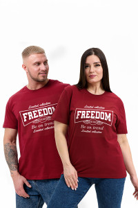Футболка унисекс №8503/1 кулирка (последний размер) бордовый Свобода 48