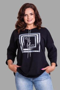 Футболка женская №50518 кулирка (последний размер) черный 50