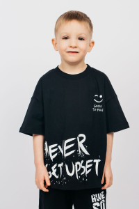 Футболка детская №52351 кулирка (последний размер) черный 110