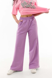 Брюки детские №1601 футер с лайкрой 2-х нитка (последний размер) лиловый 164