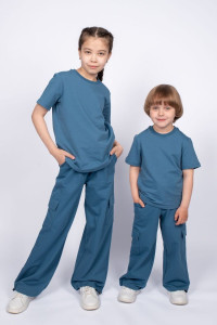 Брюки детские №101269 футер 2-х нитка (последний размер) индиго 158