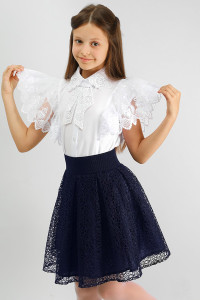 Блузка школьная SP015 вискоза (последний размер) белый 140,152