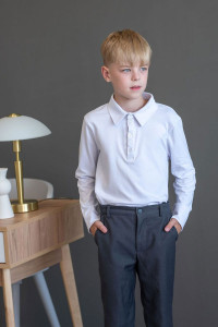 Джемпер школьный №62320 кулирка пенье (последний размер) белый 140,152