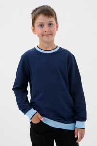 Толстовка детская "Лицеист" футер с лайкрой 2-х нитка (последний размер) темно-синий 140
