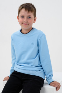 Толстовка детская "Лицеист" футер с лайкрой 2-х нитка (последний размер) голубой 140