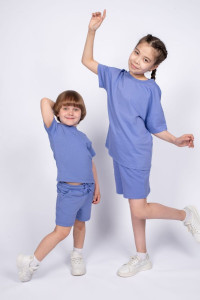 Костюм двойка детский №41125 футер 2-х нитка (последний размер) лавандовый 164