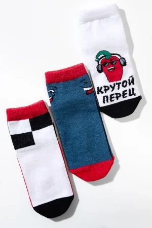 Носки детские "Крутой перец" - упаковка 3 пары (последний размер) 14-16