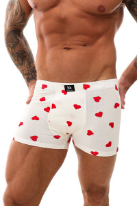 Трусы мужские "Сердцеед" кулирка с лайкрой пенье (последний размер) молочный-красный 60