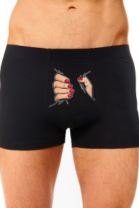 Трусы мужские "Следуй за мной" кулирка с лайкрой пенье (последний размер) черный 56