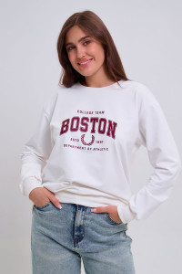 Свитшот женский №88544 футер 2-х нитка (р-ры: 42-60) молочный