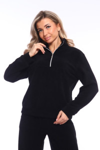 Толстовка женская "Джулия-2" флис (р-ры: 44-62) чёрный