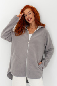 Толстовка женская ФТ-29 "Роуз" флис (р-ры: 50-60) светло-серый