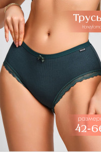 Трусы женские HoneyFormat 3958 хлопок стрейч (последний размер) изумрудный 50-52