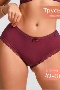 Трусы женские HoneyFormat 3958 хлопок стрейч (последний размер) бордовый 52-54
