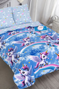 Детское постельное белье из поплина "Единорожки"