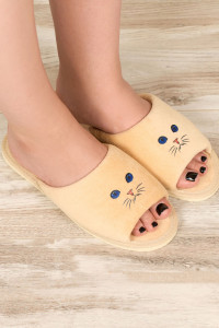 Тапки женские "Lepilov" арт. 130 велюр (последний размер) беж. вел. без. уш. 41,42