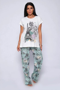 Костюм двойка женский 643 "Париж" кулирка (последний размер) зеленый 50