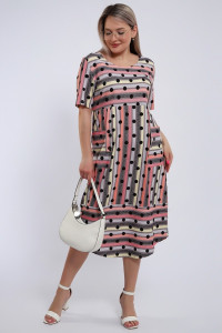 Платье женское 721 "Агнесса " кулирка (последний размер) коралловый 56