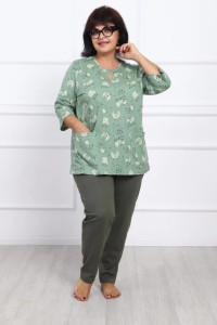 Костюм двойка женский "Уют" (брюки) трикотаж (последний размер) зеленый 48,50