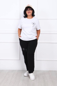 Брюки женские "Стиль" футер (последний размер) чёрный 50