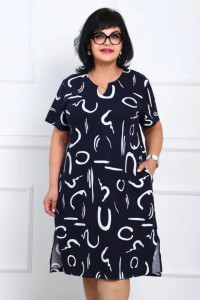 Туника женская "Ассорти" трикотаж (последний размер) синий 72,74