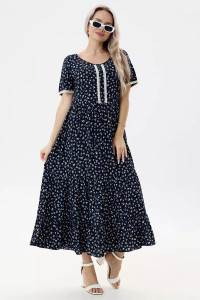 Платье женское "Евдокия" штапель (последний размер) синий 54