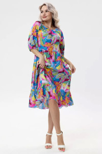 Платье женское "Ассоль" штапель (последний размер) зеленый 54,56