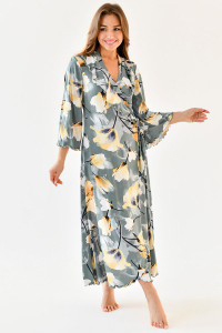 Халат женский "Матушка Экстра" масло (последний размер) зеленый 50