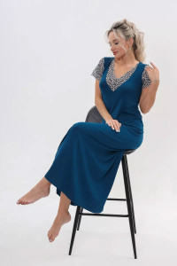 Сорочка женская "Селин" вискоза с кружевом (последний размер) бирюзовый 52