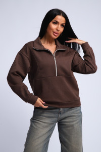 Толстовка женская №31981 фукра (р-ры: 46-52) коричневый