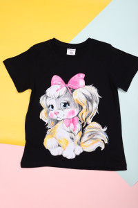 Футболка детская Д-4 кулирка (р-ры: 98-122) черный