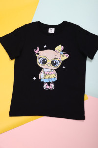 Футболка детская Д-9 кулирка (р-ры: 98-122) черный