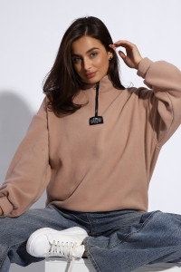 Толстовка женская №18059 флис (р-ры: 42-52) бежевый