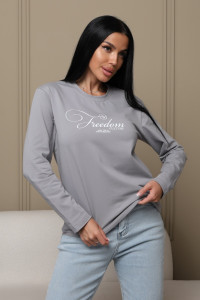 Лонгслив женский ЛЖ001 кулирка (р-ры: 44-56) серый