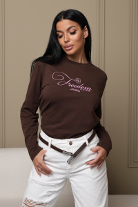 Лонгслив женский ЛЖ001 кулирка (р-ры: 44-56) шоколад